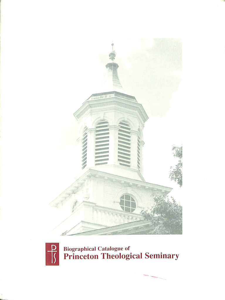 プリンストン神学校人名録(英文)Biographical Catalogue of Princeton Theological